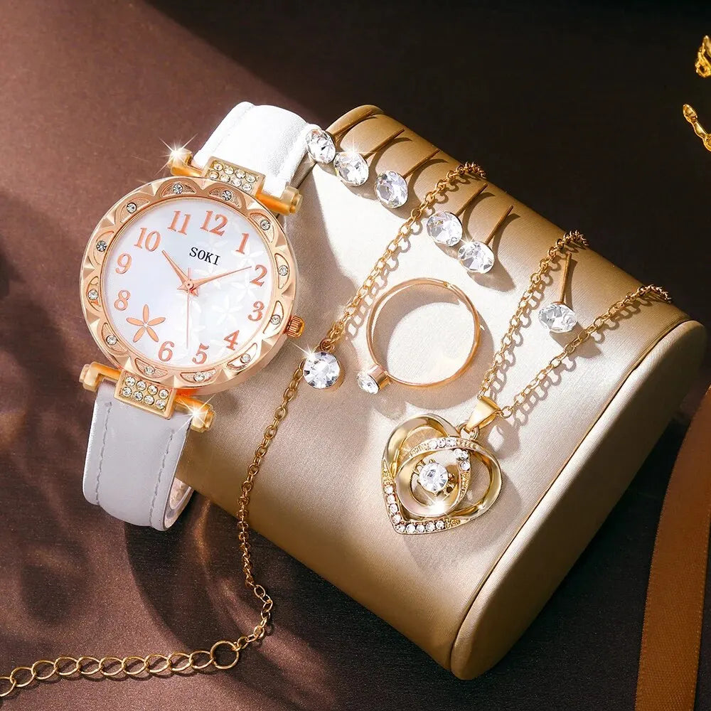 Classic Charm Watch Collection 3 - Elevate Your Elegance with a Refined Ensemble of Classic White and Stunning Accessories